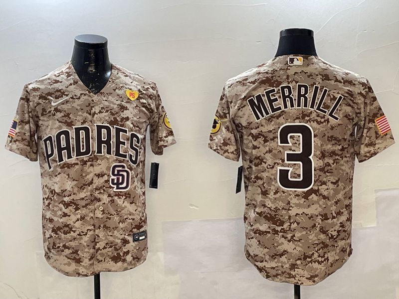 Men San Diego Padres #3 Merrill Camo Game 2025 Nike MLB Jersey style 1->san diego padres->MLB Jersey